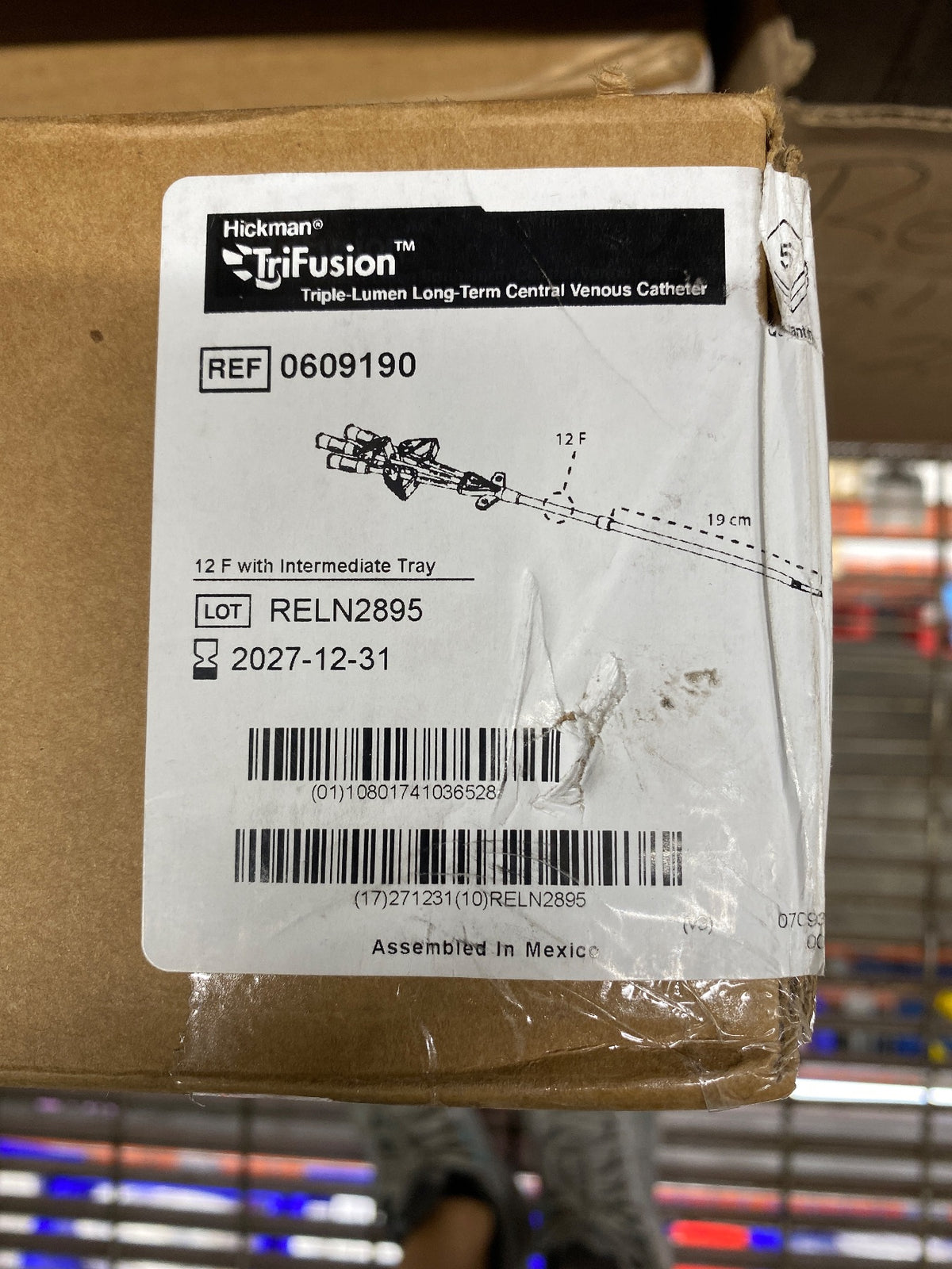 609190 - BARD - Hickman TriFusion Triple Lumen Long Term Central Venous Catheter 12F with Intermediate Tray, (BX/5)