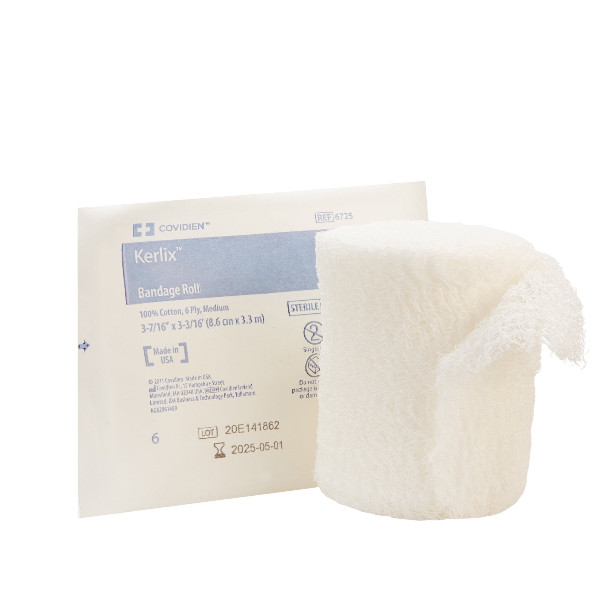 175414 - Kerlix - Kerlix Fluff Bandage Roll 3-4/10 Inch X 3-6/10 Yard 6-Ply Sterile 1 per Pouch, 6725, Case of 96, (CS)