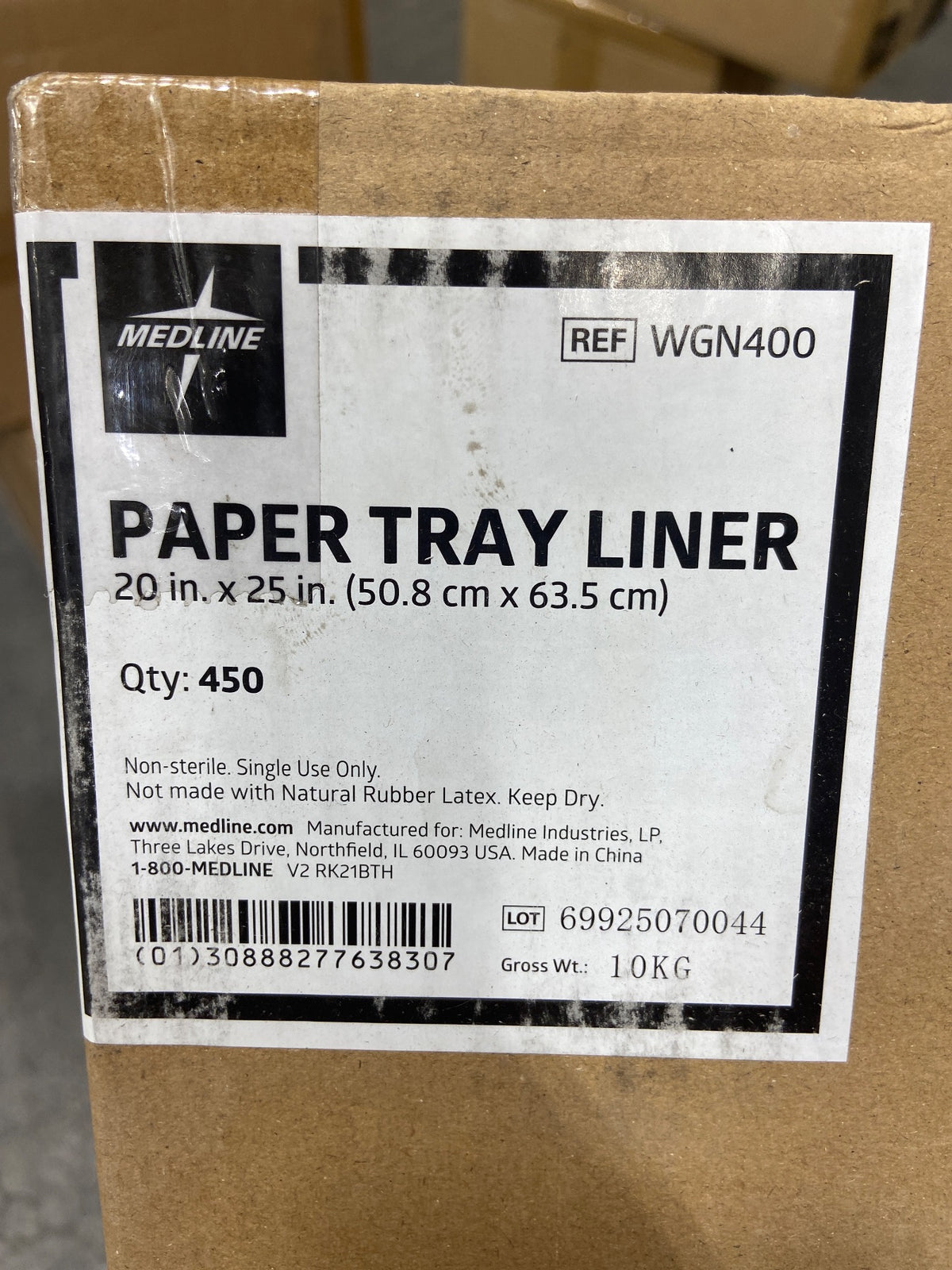WGN400 - MEDLINE - Paper tray liner, (BX/450)