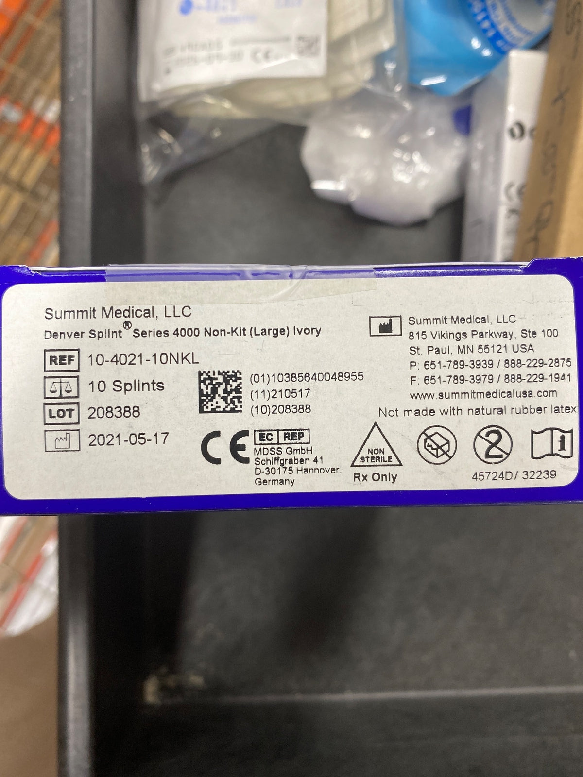 10-4021-10NKL - SUMMIT MEDICAL - DENVER SPLINT, (BX/10)