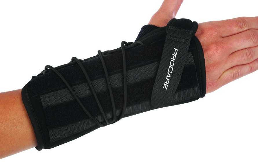 713981 - ProCare - Wrist Brace ProCare Quick-Fit Wrist II Preformed Aluminum / Foam / Nylon Left Hand Black One Size 79-87570 Pack of 1, (EA)