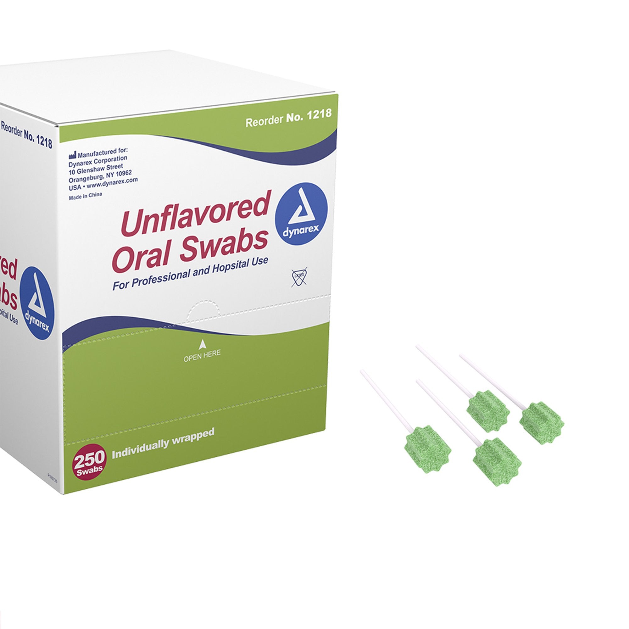 805965 - Dynarex - Oral Swab Dynarex Untreated Foam Tip 1 per Pack 1218 Box of 250, (BX)