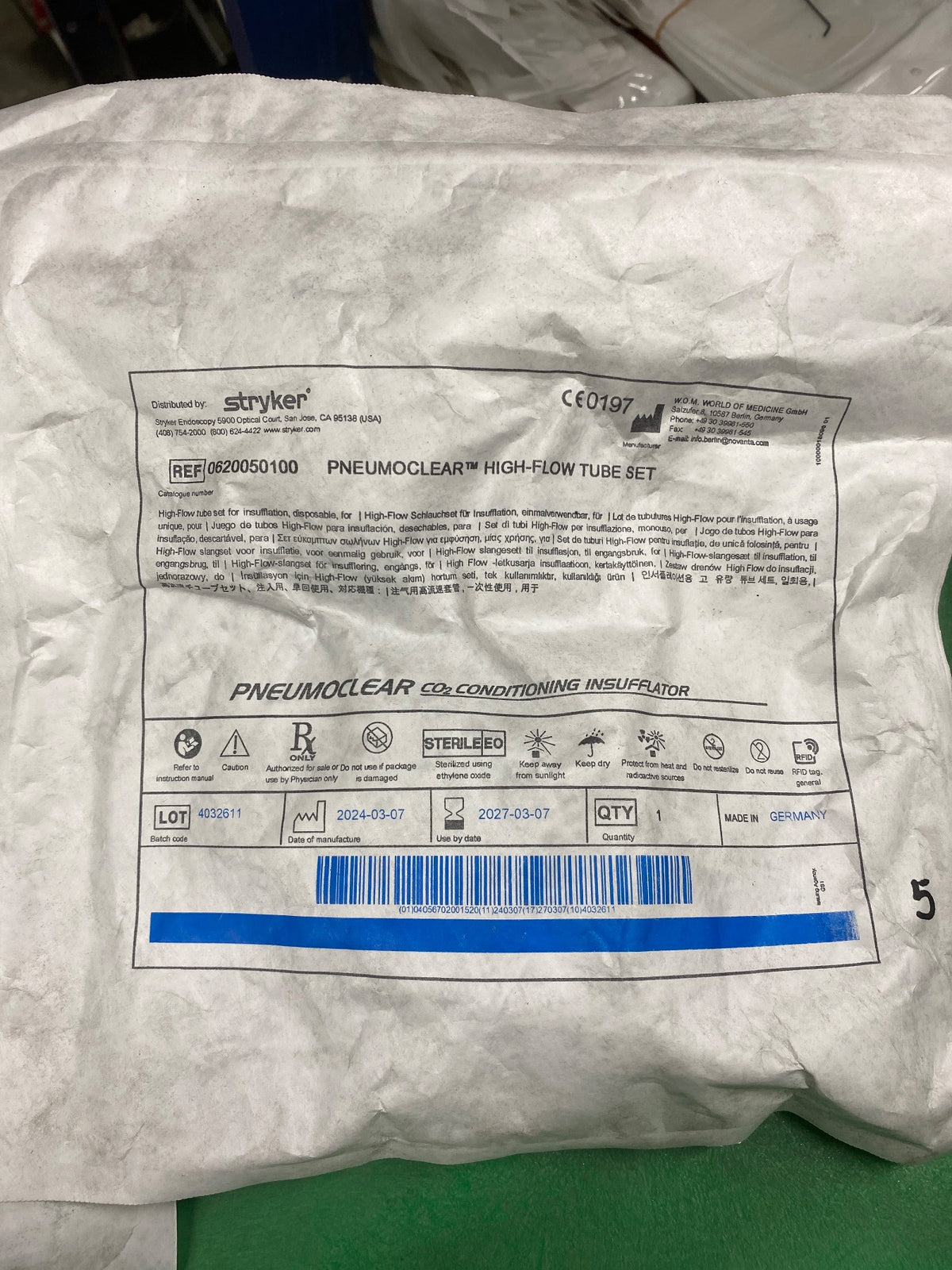 620050100 - STRYKER - PneumoClear High-Flow Tube Set, (EA/1)