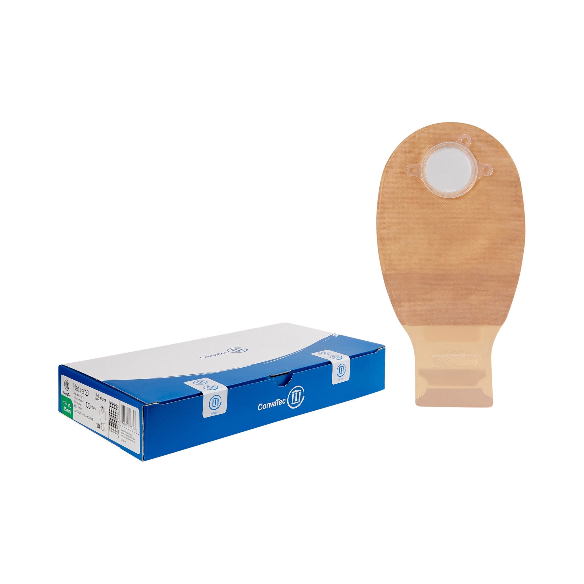 813760 - Natura - Ostomy Pouch Natura + Two-Piece System 12 Inch Length Drainable 416416 Box of 10, (BX)