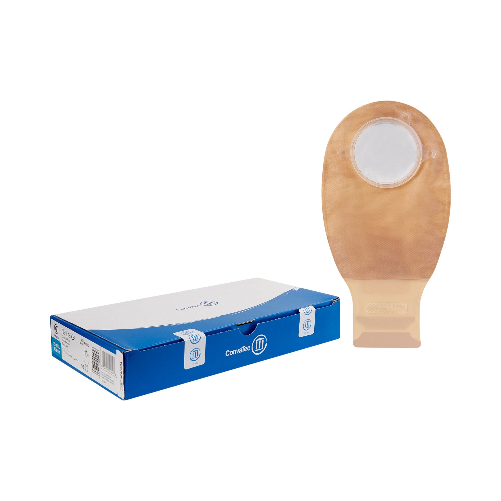 813770 - Natura - Ostomy Pouch Natura + Two-Piece System 12 Inch Length 1-1/4 to 1-3/4 Inch Stoma Drainable, Tail Closure 416422 Box of 10, (BX)
