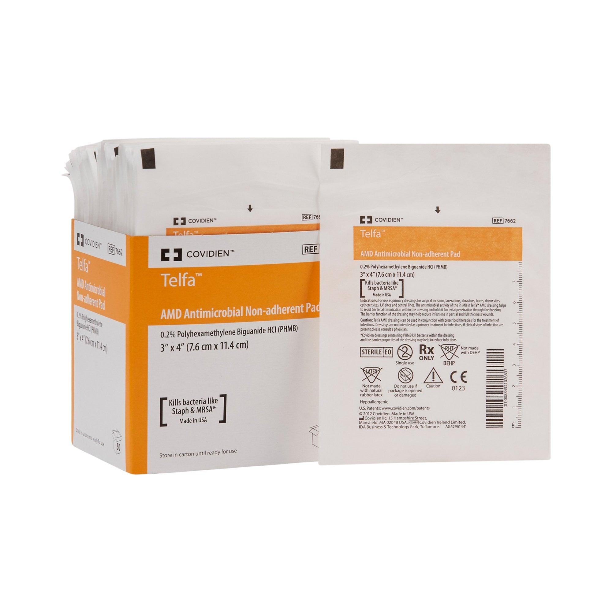 514735 - Telfa - Telfa AMD Antimicrobial Island Dressing 3 X 4 Inch Rectangle Sterile, 7662-, Transaction of 50, (TR)