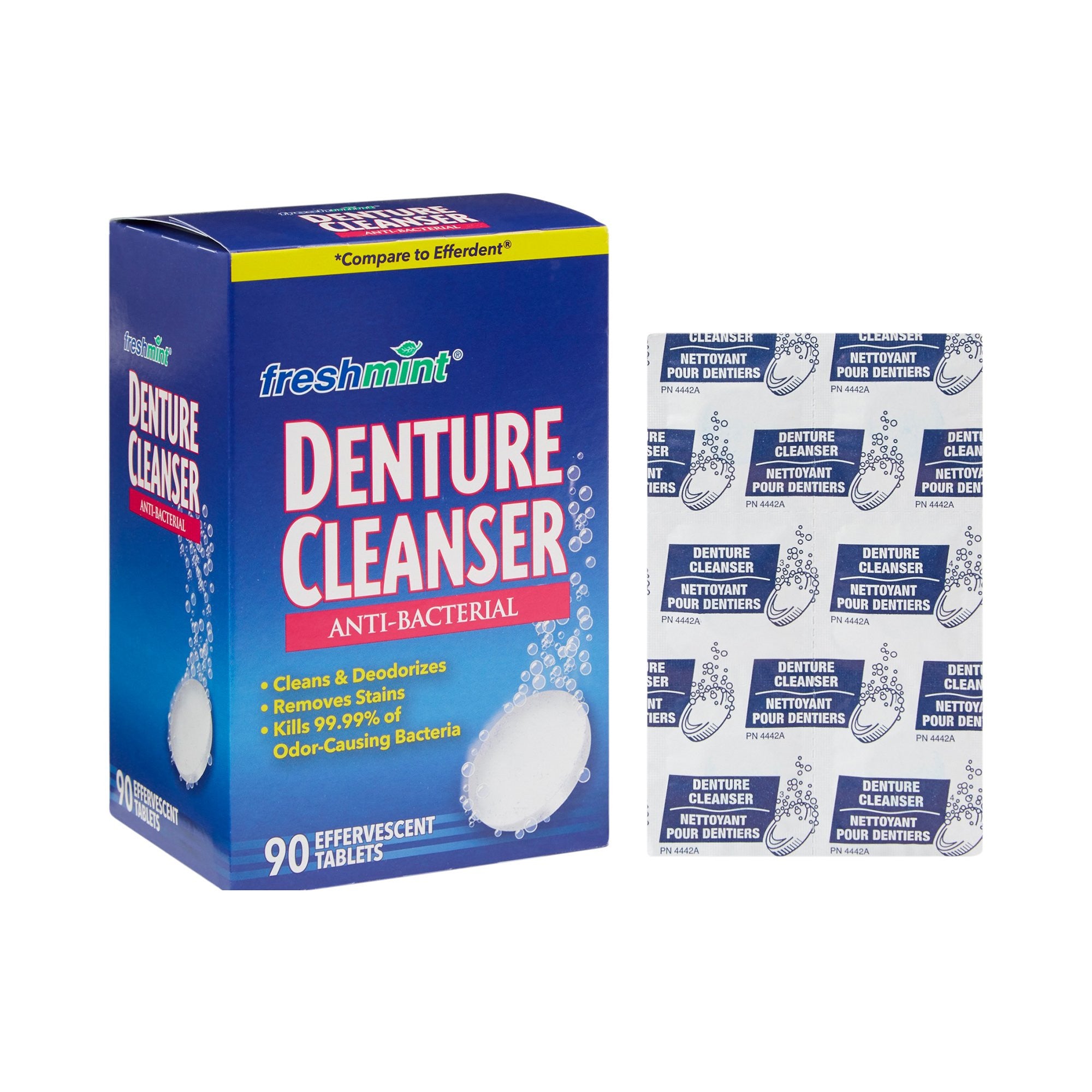 840178 - Freshmint - Denture Cleaner Freshmint Mint Flavor DENT90 Box of 1, (BX)