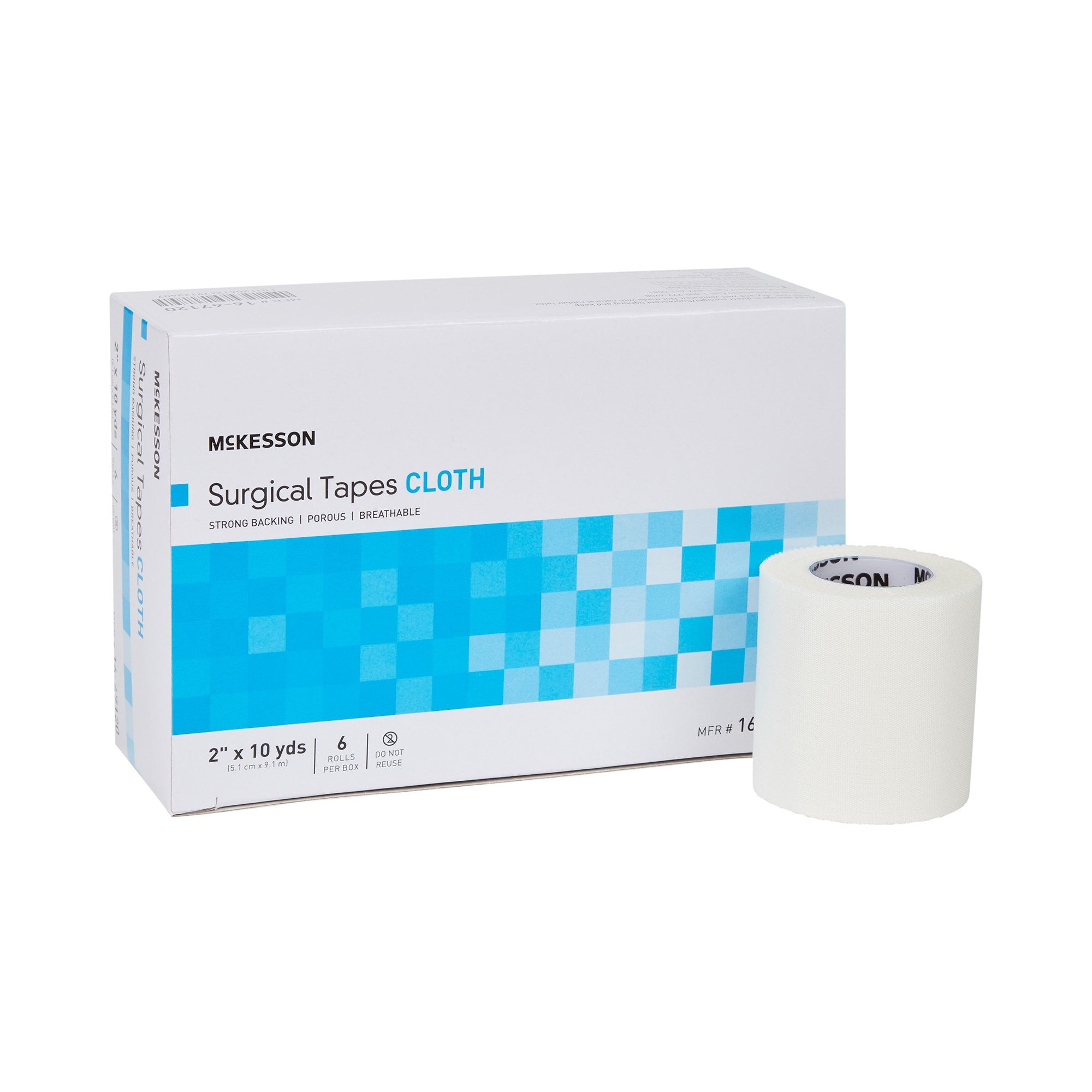 455535 - McKesson - McKesson Medical Tape White 2 in X 10 yd Silk-Like Cloth, 16-47120, Case of 72, (CS)