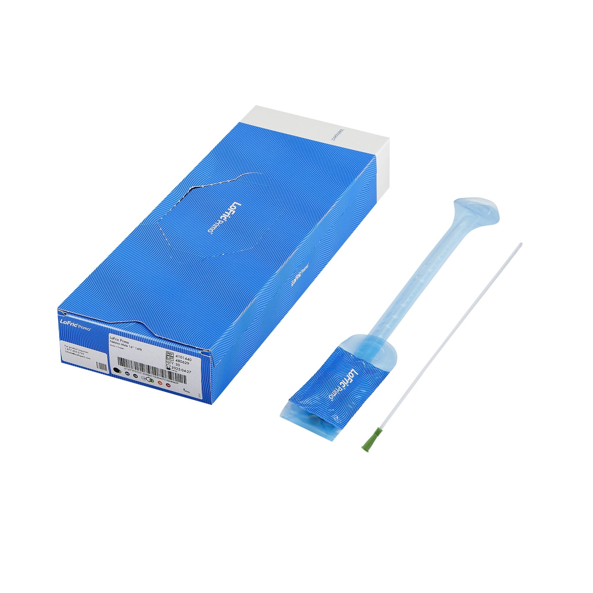 848393 - WELLSPECT HEALTHCARE - Urethral Catheter LoFric Primo Straight Tip Hydrophilic Coated PVC 14 Fr. 16 in, 4101440 Box of 30, (BX)