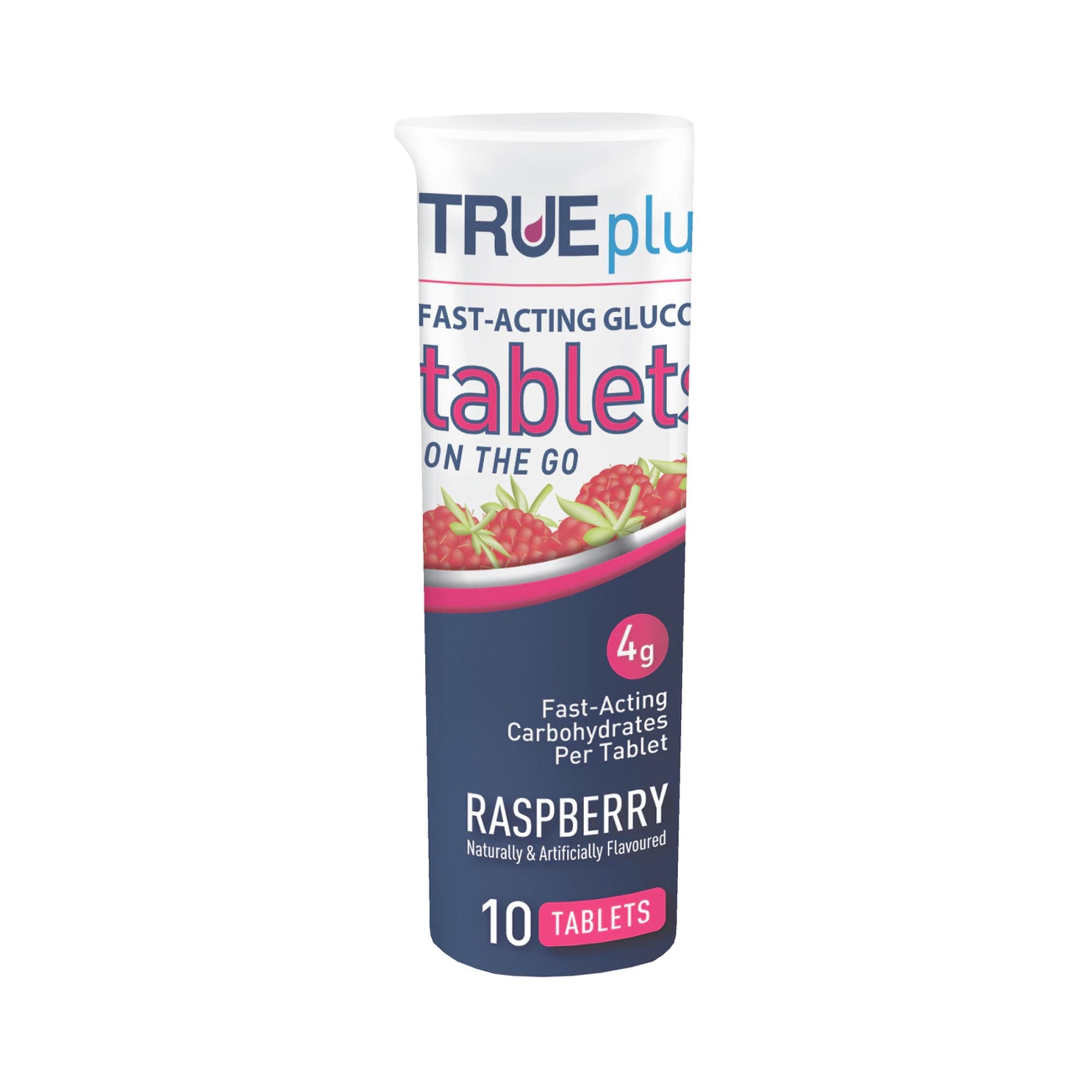 850073 - TRUEplus - Glucose Supplement TRUEplus 10 per Bottle Chewable Tablet Raspberry Flavor P1H01RS-10 Bottle of 1, (BT)
