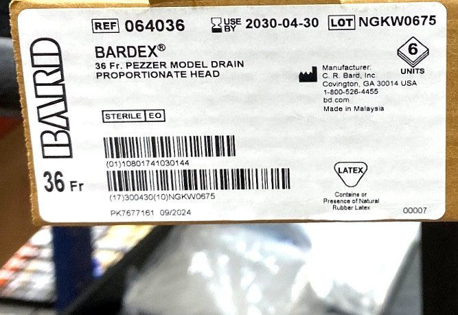064036 - BARD - Bardex® Pezzer Model Drain Proportionate Head, (BX/6)