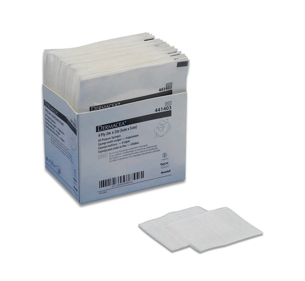 719496 - Derma - Dermacea Nonwoven Sponge 2 X 2 in 4-Ply Sterile , 441403, Box of 25, (BX)