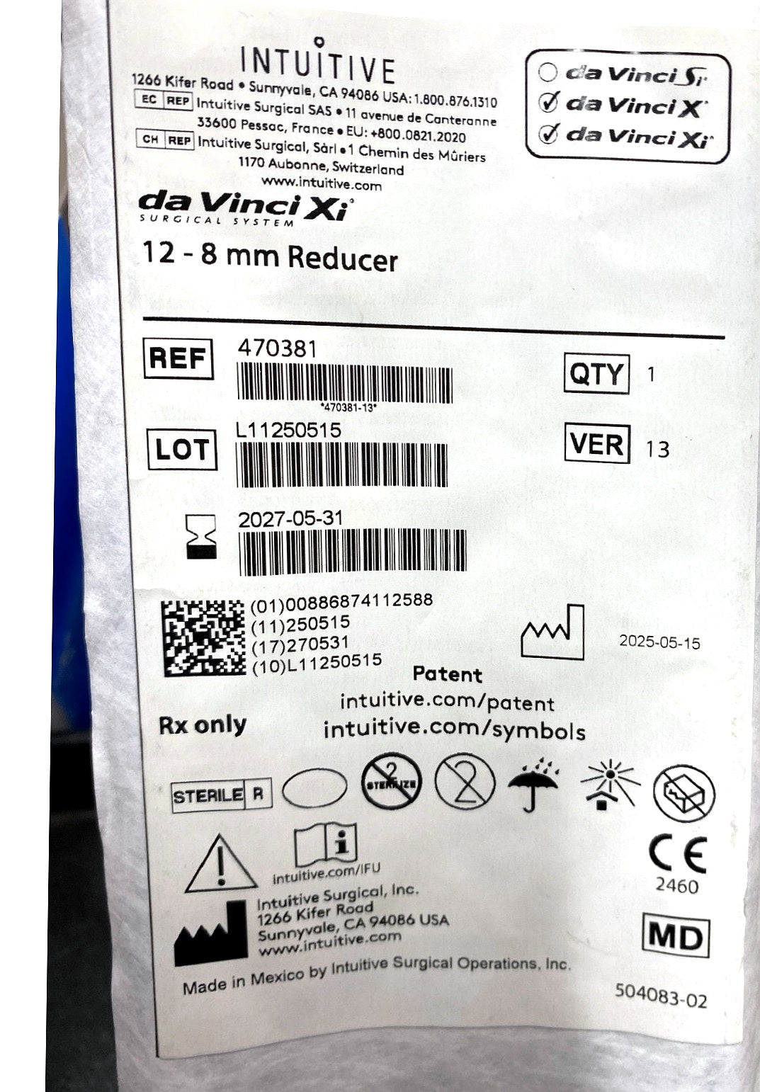 470381 - INTUITIVE SURGICAL - REDUCER, (EA/1)