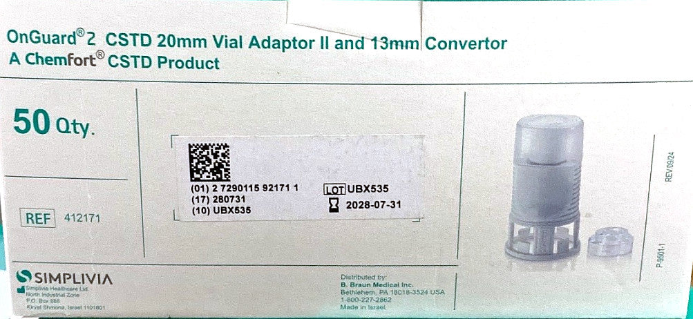 412171 - SIMPLIVIA - OnGuard2 20mm Vial Adaptor is part of the Chemfort CSTD system., (BX/50)