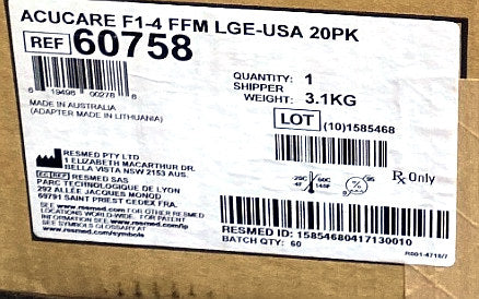60758 - RESMED - ACUCARE F1-4 FFM LGE, (BX/20)