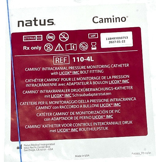 110-4L - NATUS - Camino intracranial pressure monitoring catheter, (EA/1)
