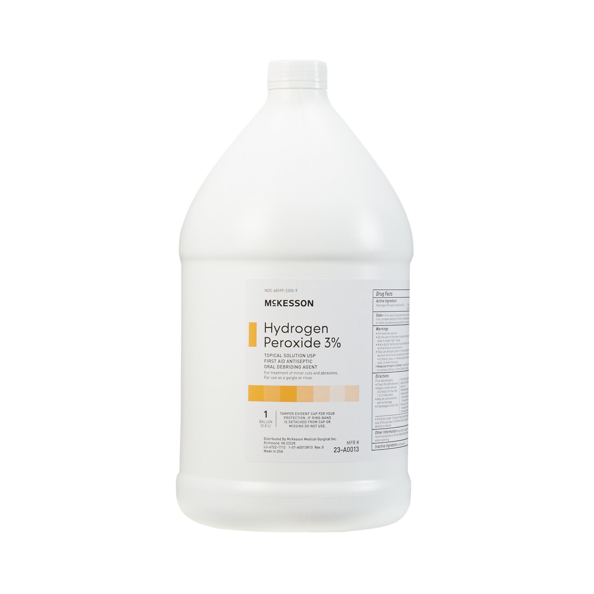 139307 - McKesson - McKesson Antiseptic Hydrogen Peroxide Topical Liquid 1 gal. Bottle, 23-A0013, Sample Pack of 1, (EA)