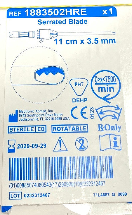 1883502HRE - MEDTRONIC - BLADE 1883502HRE M4 SERR 3.5MM W/IRRIG, (BX/1)