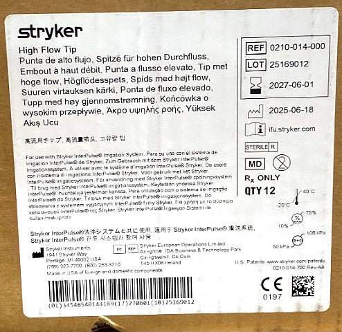 0210-014-000 - STRYKER - High Flow Tip, (BX/12)