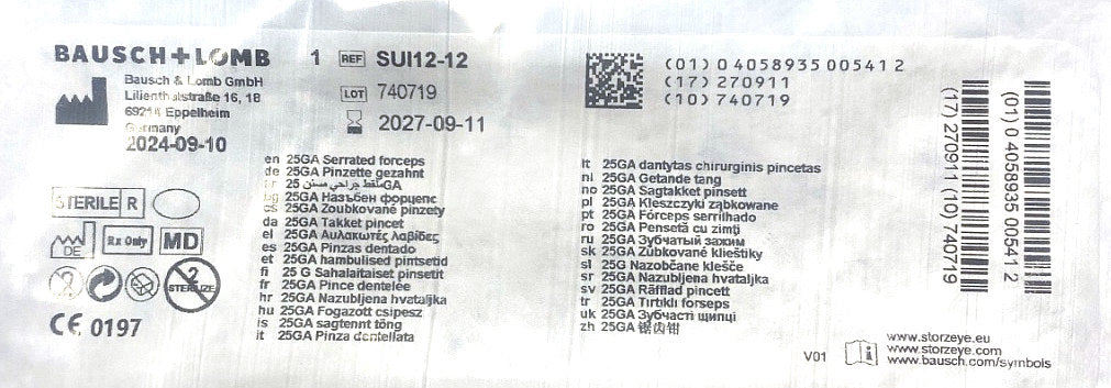SUI12-12 - BAUSCH & LOMB - Single Use Medical Device for Ophthalmic Surgery, (EA/1)