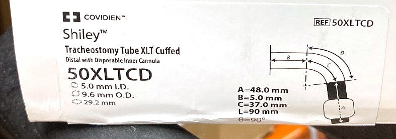 50XLTCD - COVIDIEN - Tracheostomy Tube XLT Cuffed,Distal with Disposable Inner Cannula, (BX/1)