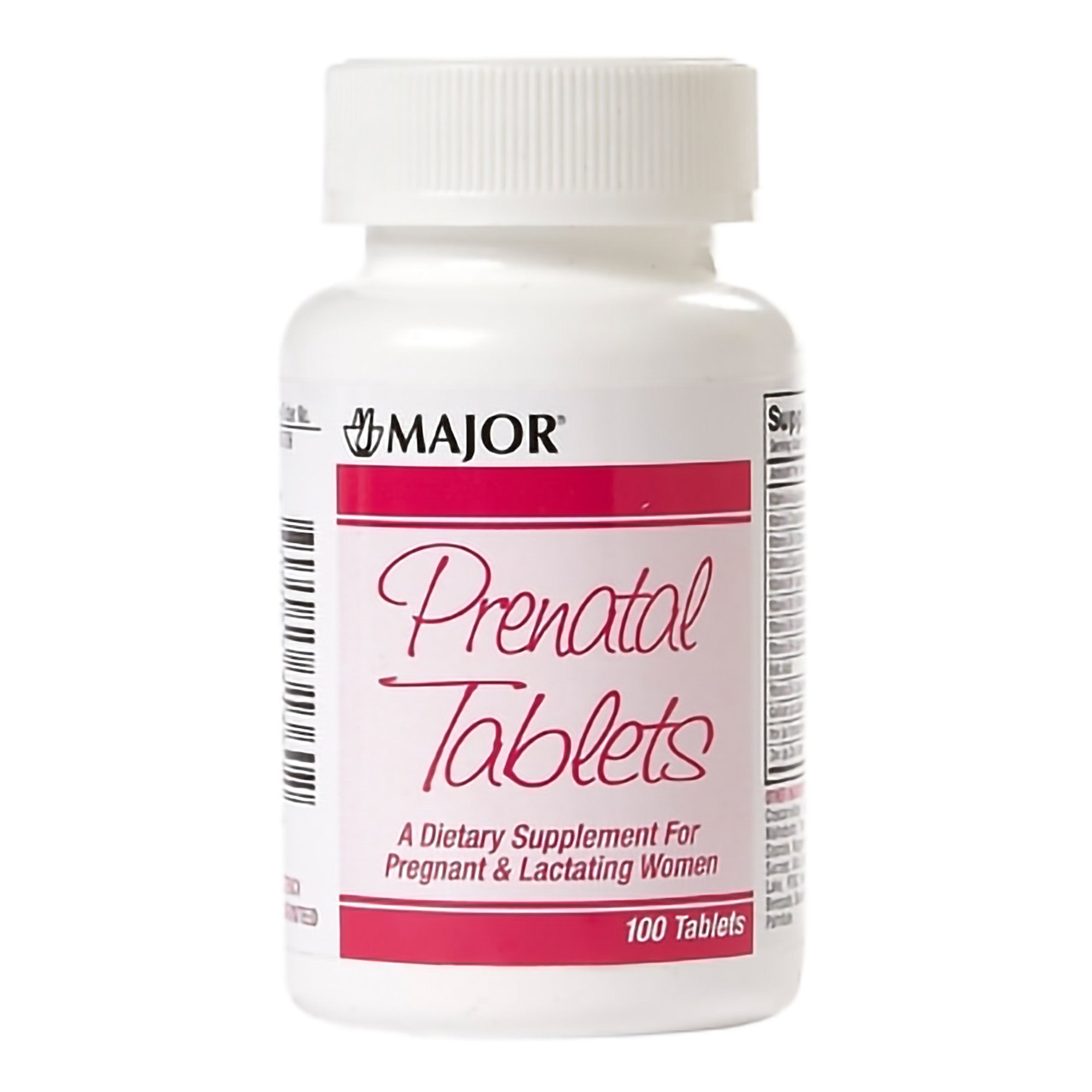 915388 - Major - Prenatal Vitamin Supplement Major PNV No. 96 / Iron / Folic Acid 27 mg - 0.8 mg Strength Tablet 100 Bottle of 1, (BT)