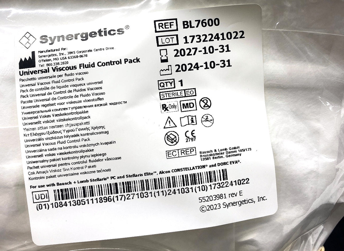 BL7600 - SYNERGETICS - Universal Viscous Fluid Control Pack, (EA/1)
