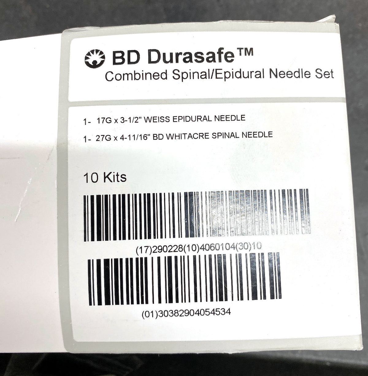 405453 - BD - Combinade spinal /epidural needles set, (BX/10)