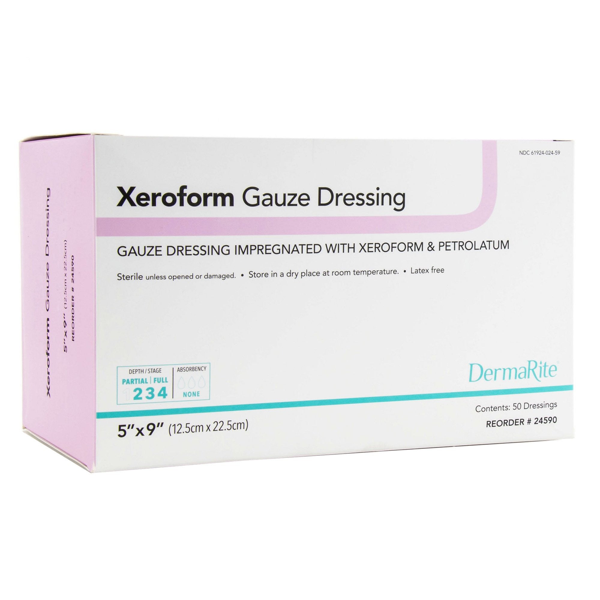 946777 - Xeroform - Xeroform Xeroform Petrolatum Impregnated Dressing Rectangle 5 X 9 Inch Sterile, 24590, Pack of 1, (EA)