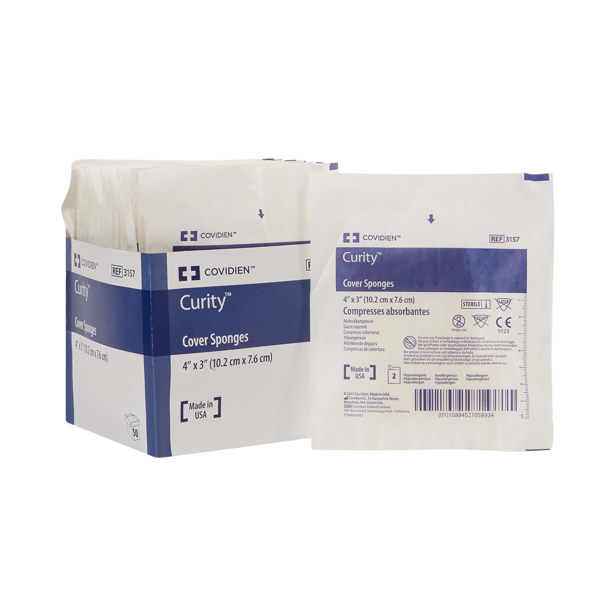 688661 - Curity - Curity Cellulose Filled Nonwoven Sponge 3 X 4 Inch 4-Ply Sterile 2 per Pack, 3157, Transaction of 25, (TR)