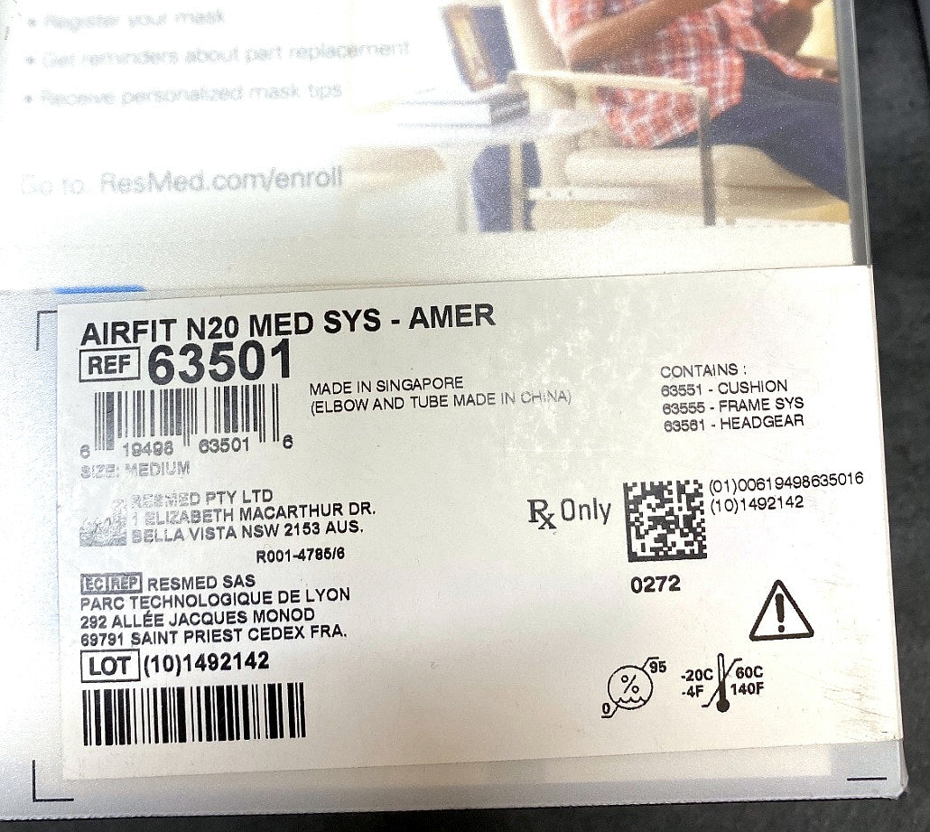 63501 - RESMED - AIRFIT N20 MED SYS, (BX/1)