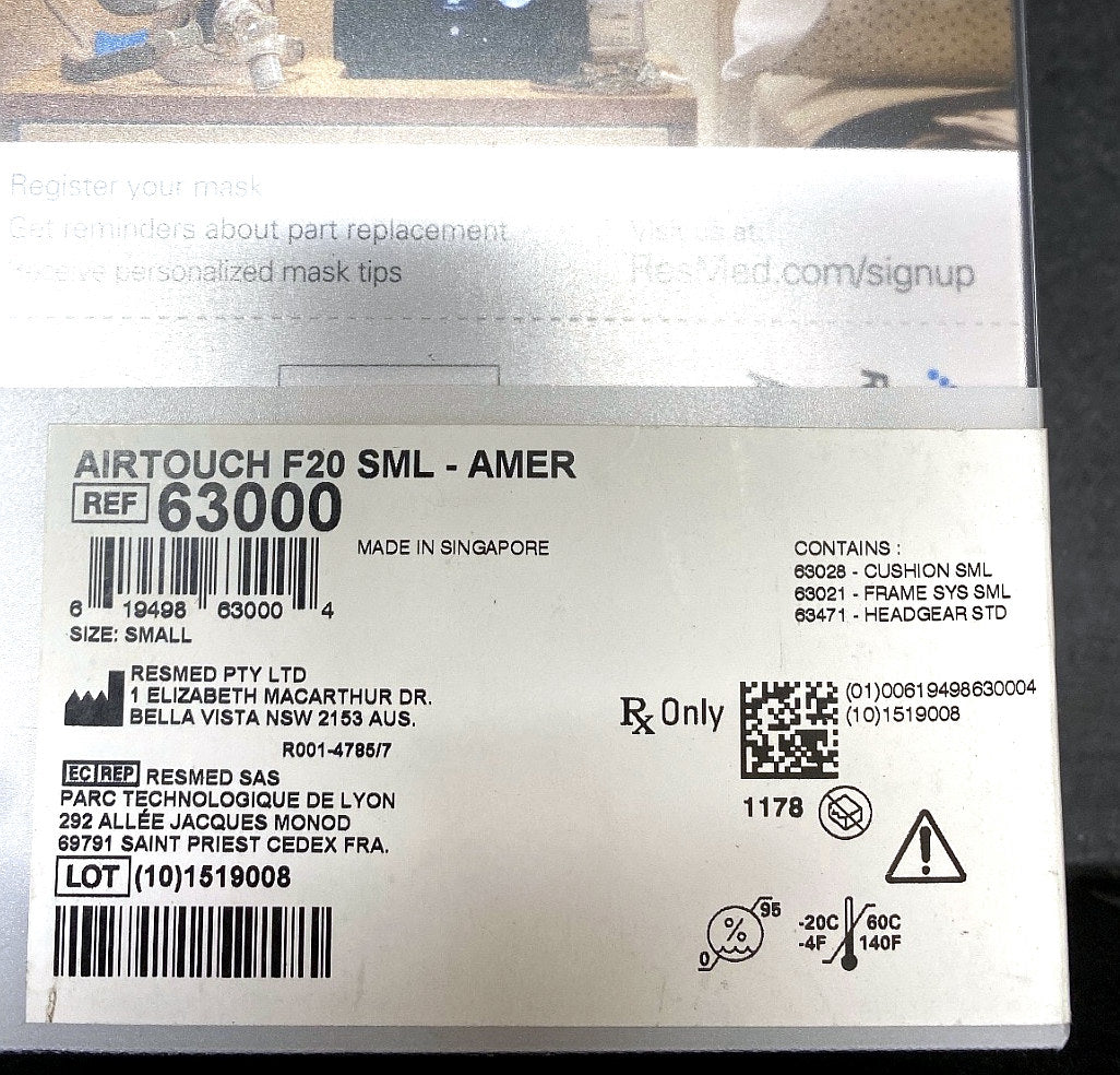 63000 - RESMED - AirTouch F20 SML, (BX/1)
