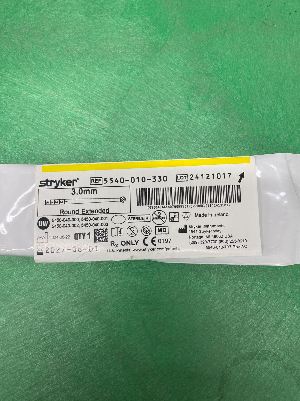 5540-010-330 - STRYKER - 3.0mm Round Extended, (EA/1)