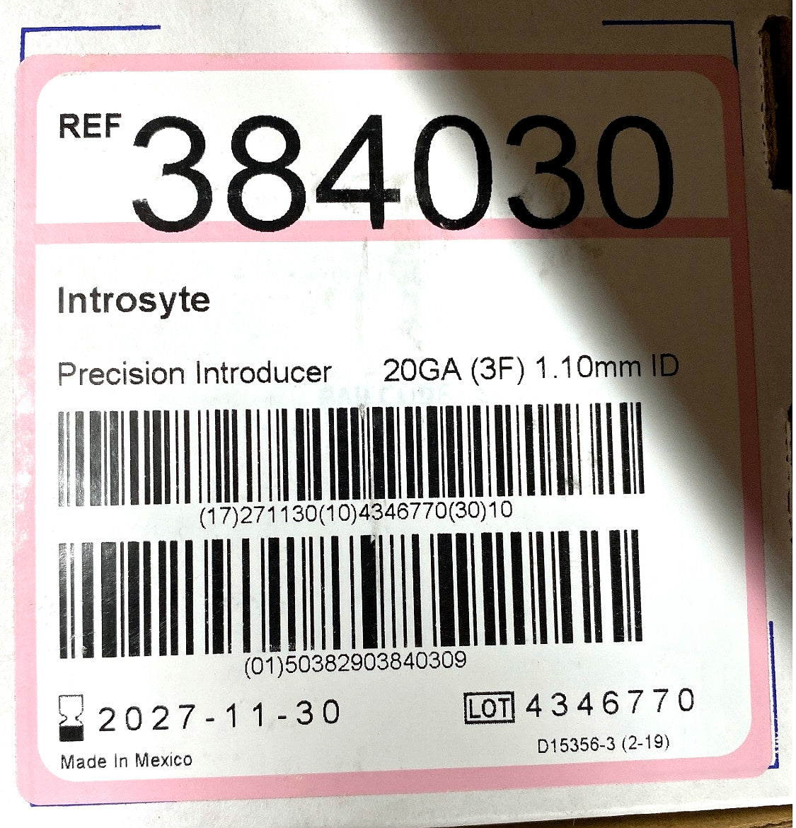 384030 - BD - INTRODUCER INTROSYTE 3F 3.2CM, (BX/10)