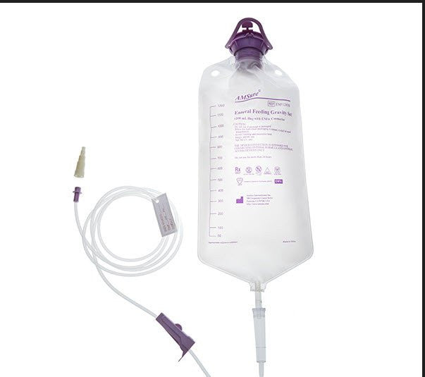 981050 - AMSure - AMSure Gravity Feeding Bag Set with ENFit Connector 1200 mL, ENF1203K, Case of 30, (CS)