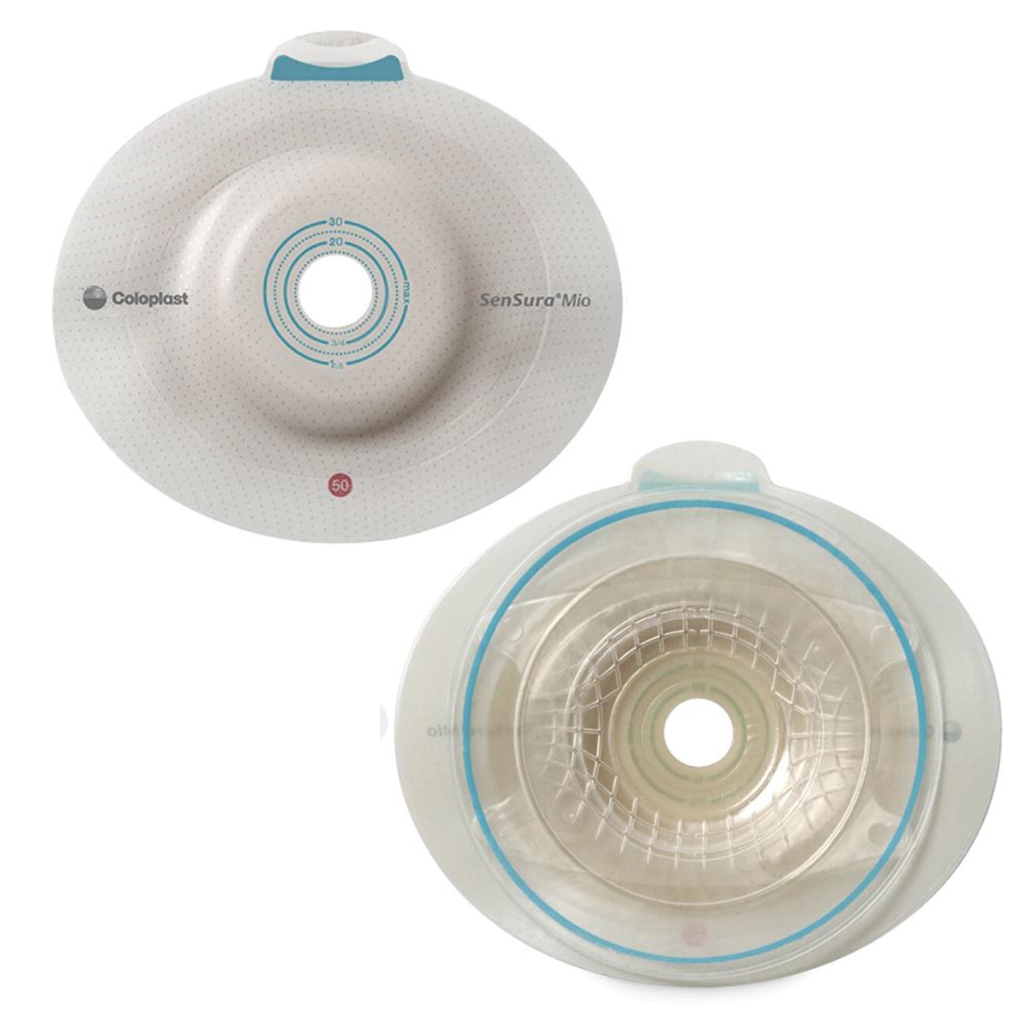 995408 - SenSura - Ostomy Barrier SenSura Mio Click Trim to Fit, Extended Wear Elastic Adhesive 60 mm Flange Blue Code System 5/8 to 1-3/16 Inch Opening 16921 Box of 5, (BX)