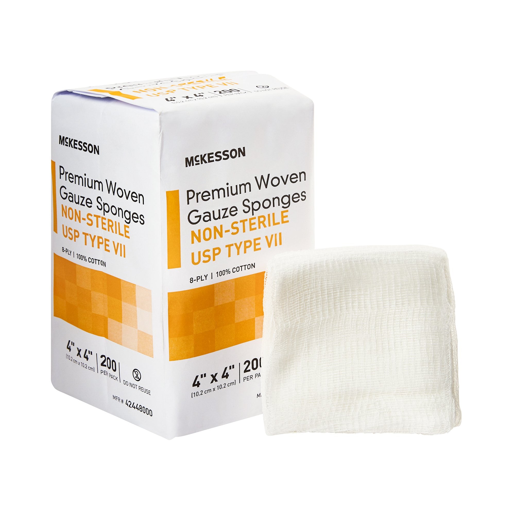 1043631 - McKesson - McKesson Gauze Sponge 4 X 4 in 8-Ply NonSterile , 42448000, Case of 4000, (CS)