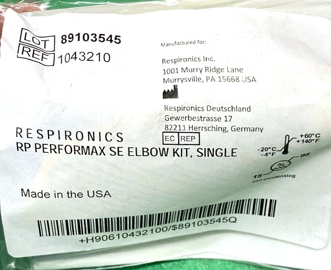 1043210 - RESPIRONICS - RP performax se elbow kit single, (EA/1)