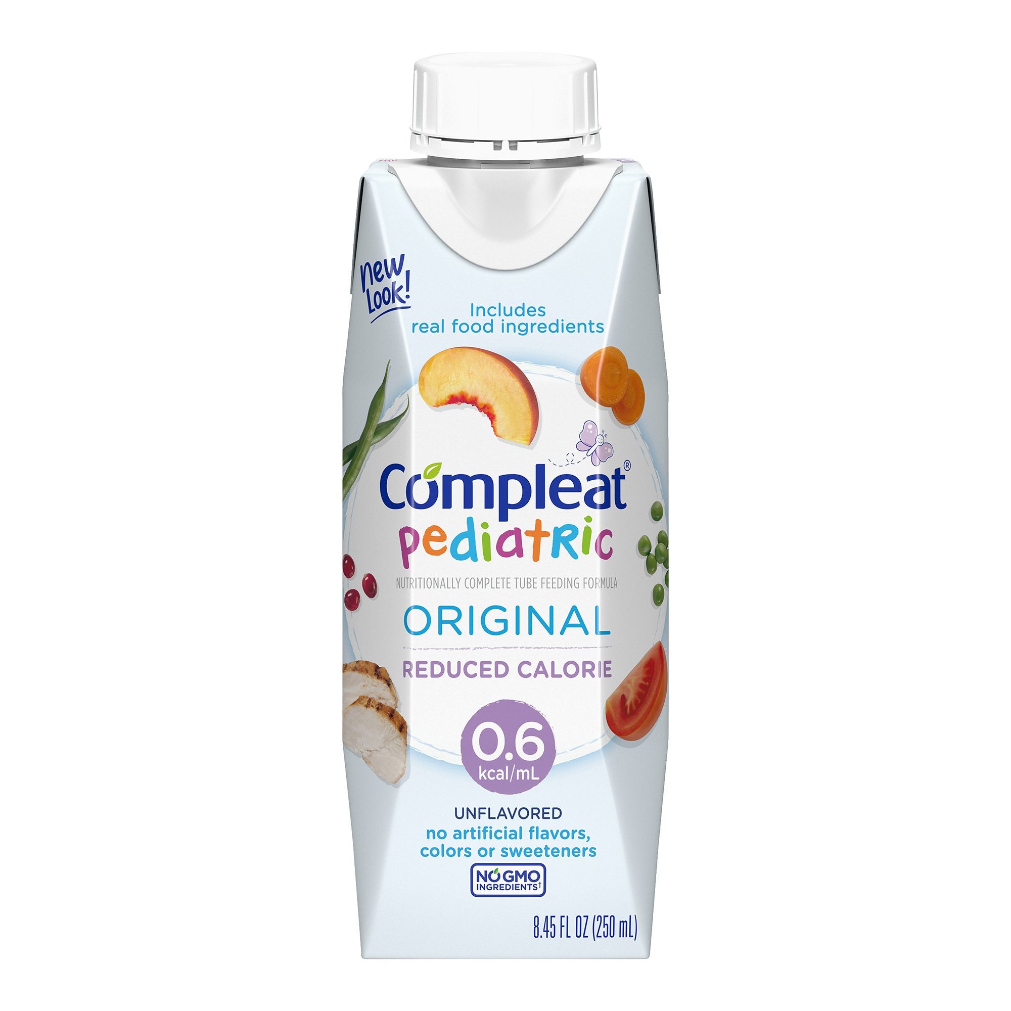 805445 - Compleat - Compleat Pediatric Original Reduced Calorie 0.6 Pediatric Tube Feeding Formula, Real Food Ingredients, Unflavored, 8.45 oz., 150 Calories, Pack of 1, (EA)
