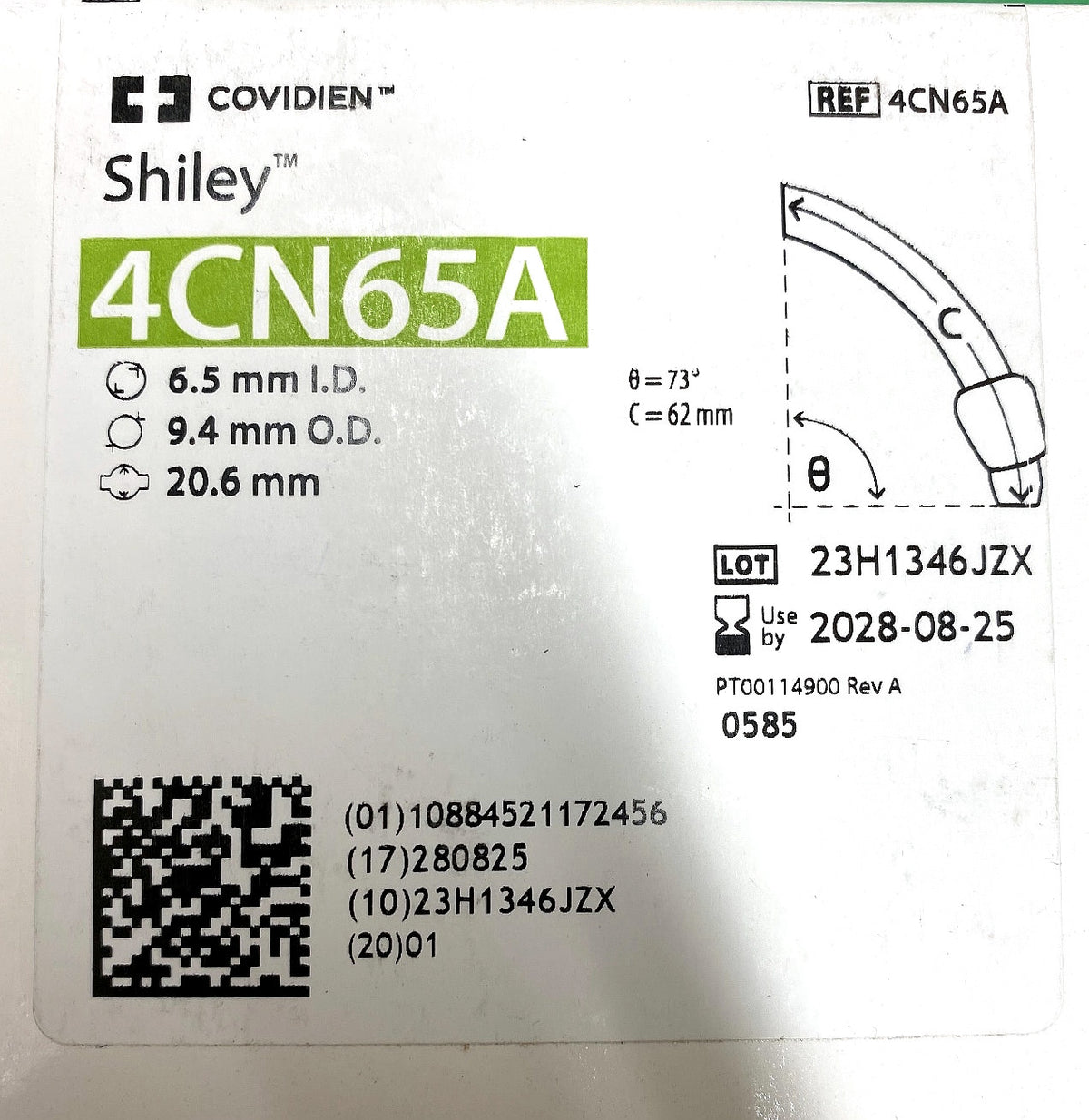 4CN65A - COVIDIEN - Adult Flexible Tracheostomy Tube with TaperGuard Cuff Disposable Inner Cannula, (BX/1)