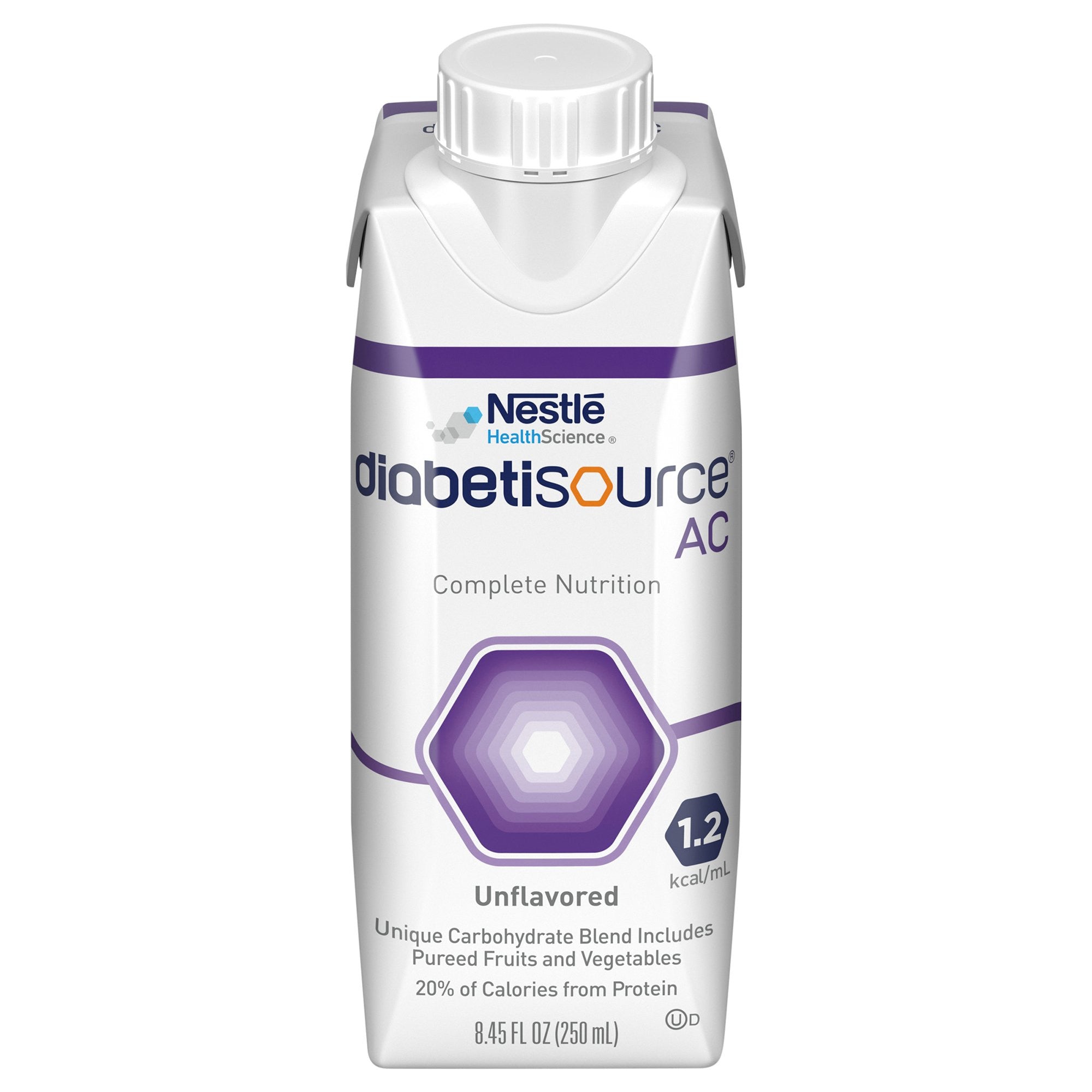 525738 - Diabetisource AC - Diabetisource AC Complete Nutrition, Tube Feeding Formula, Unflavored, 250 mL, Pack of 1, (EA)