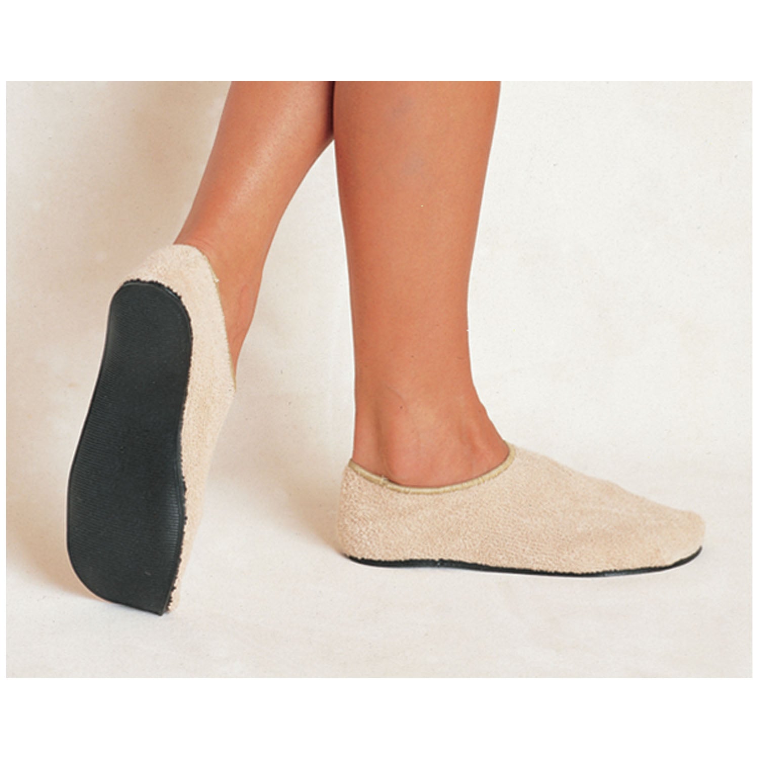 80208 - Albahealth, LLC (Encompass Company) - Adult Slippers, 9½-10, Beige, 60/cs , cs