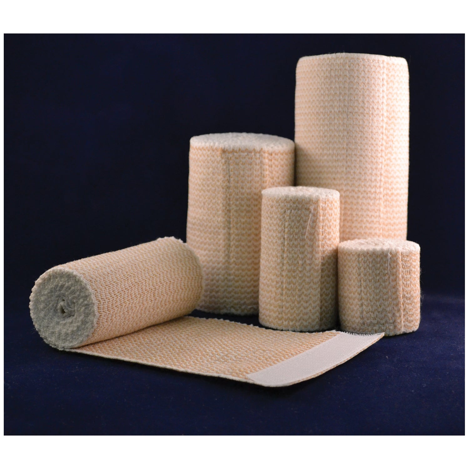 90611 - Ambra Le Roy - Premium Elastic Bandage, 6" x 11 yds (Stretched) with Double Velcro Closure, Tan/ White Honeycomb, Latex Free (LF), 10/bx, 5 bx/cs , cs