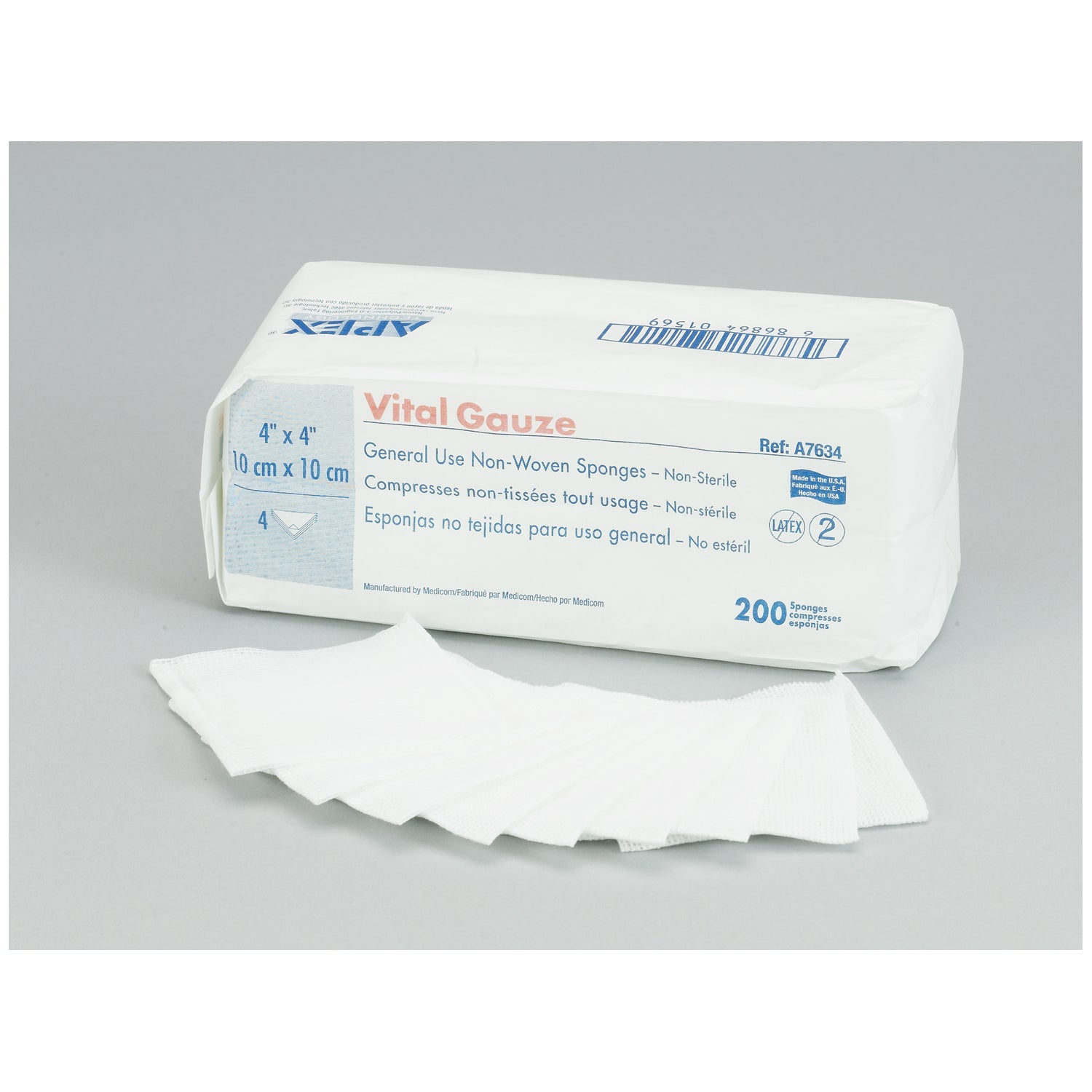 A2338 - AMD-Medicom - Gauze Sponge, 2" x 2", 4-Ply, Sterile 2s, 50/pk, 60 pk/cs , cs