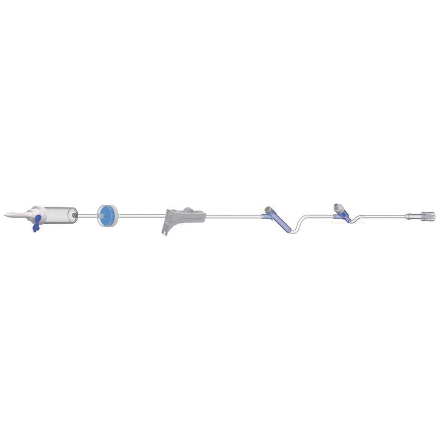 108302 - Amsino International, Inc. - IV Admin Set, 10 Drops Per mL, 83" Length, 17 mL Priming Volume, Vented/Non-Vented, Back Check Valve, Roller Clamp, 1 Pre-Pierced Y Site, 1 AMSafe Needle-Free Y Site, Rotating Male Luer Lock, PE Poly Pouch, 50/cs