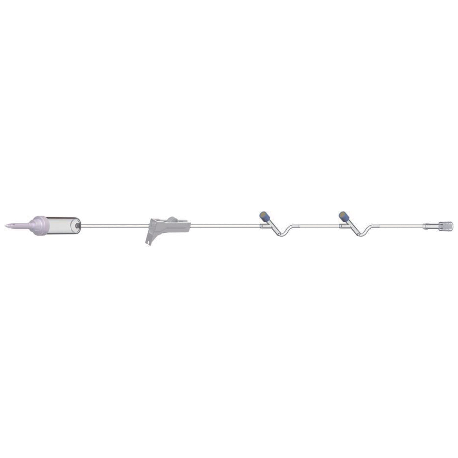 109602 - Amsino International, Inc. - IV Admin Set, 10 Drops Per mL, 96" Length, 19 mL Priming Volume, Non-Vented, Roller Clamp, 2 Y Sites, Rotating Male Luer Lock, PE Poly Pouch, 50/cs , cs