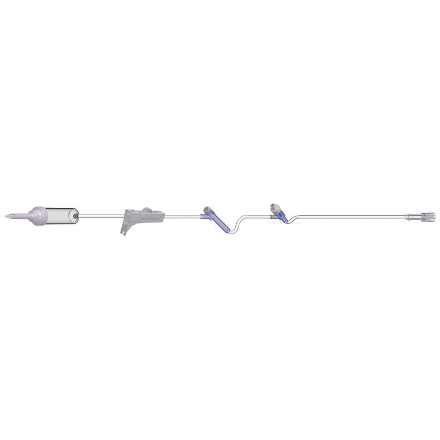 158306 - Amsino International, Inc. - Adult Basic IV Set, 83" Length, 15 Drops/mL, 17 mL Priming Volume, Non-Vented, Roller Clamp, 1 Pre-Pierced Y Site,1 AMSafe® Needle-Free Y Site, Rotating Male Luer Lock, PE Poly Pouch, 50/cs , cs