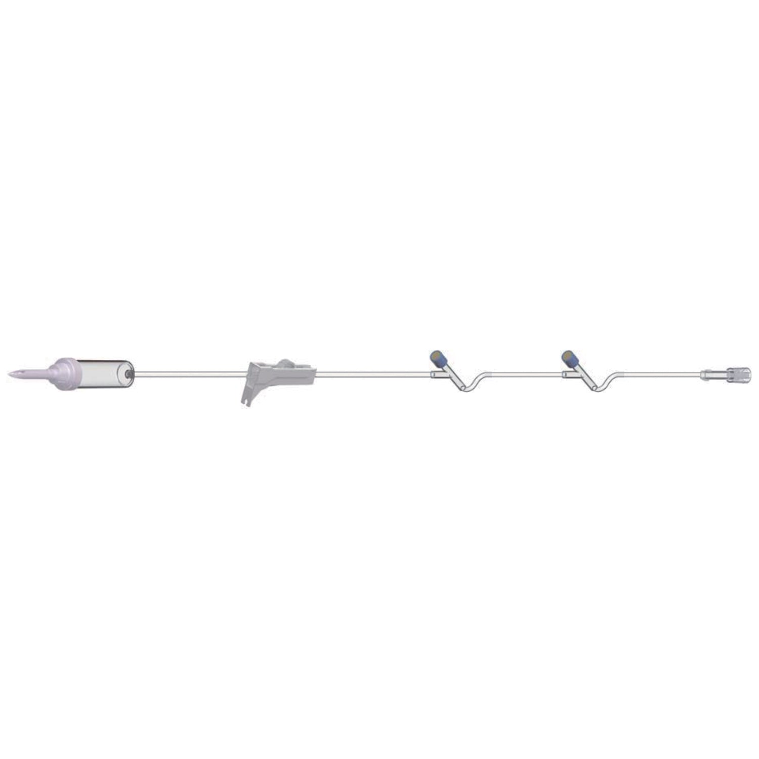 159602 - Amsino International, Inc. - IV Admin Set, 15 Drops Per mL, 96" Length, 19 mL Priming Volume, Non-Vented, Roller Clamp, 2 Y Sites, Rotating Male Luer Lock, PE Poly Pouch, 50/cs , cs