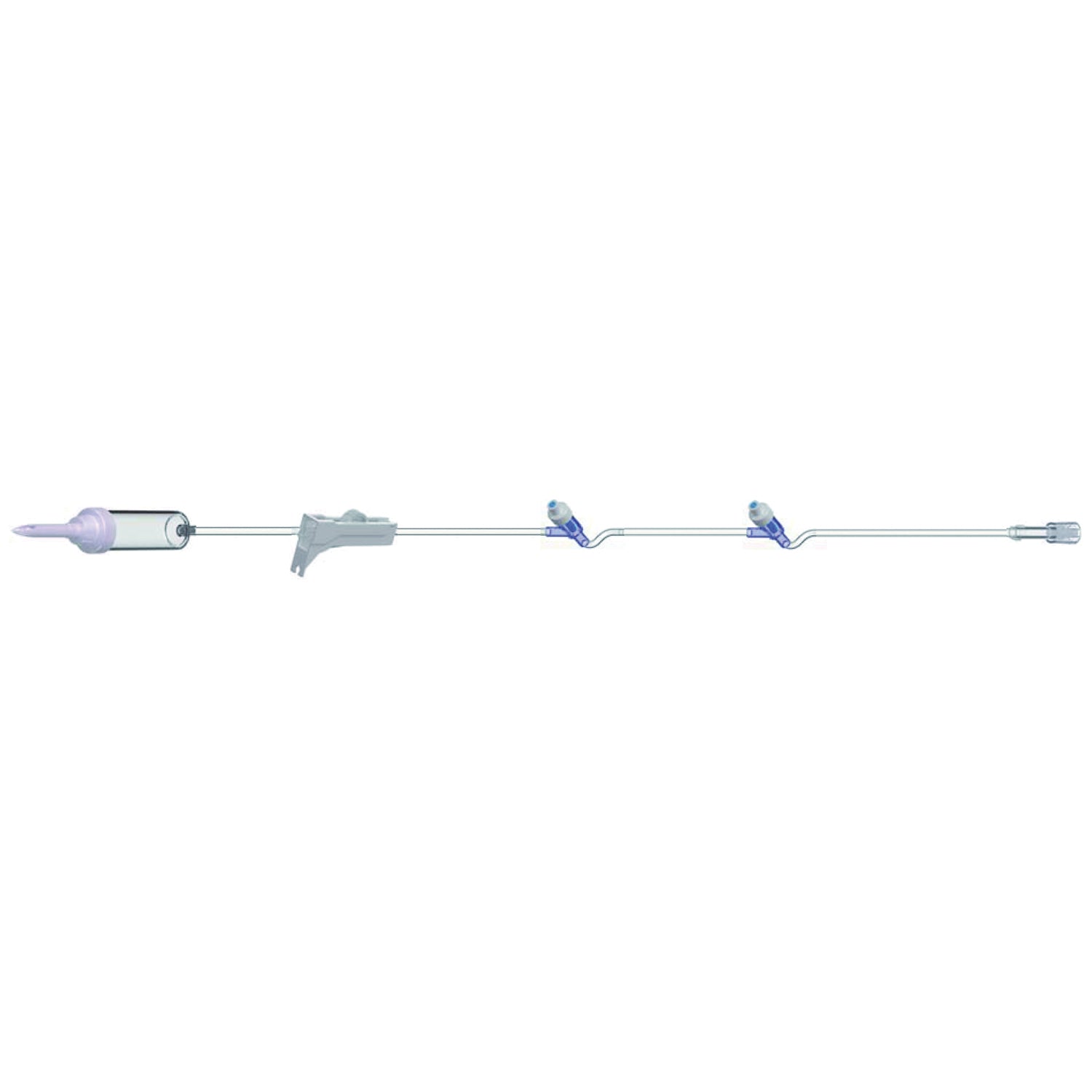 AC3110 - Amsino International, Inc. - IV Admin Set, 10 Drops Per mL, 105" Length, 21 mL Priming Volume, Non-Vented, Roller Clamp, 2 AMSafe Needle-Free Y Sites, Rotating Male Luer Lock, Tyvek Form Fill Seal Package, 50/cs , cs