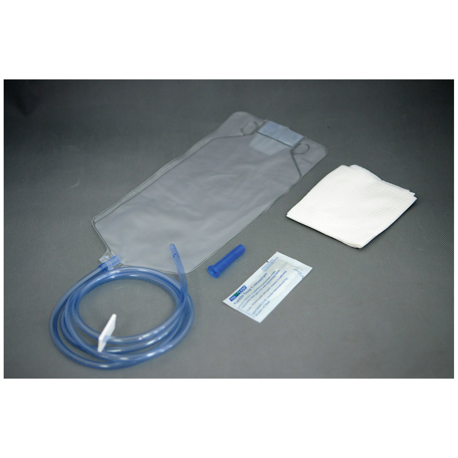 AS330 - Amsino International, Inc. - Enema Bag/ Bucket Set, 1500mL Bag, 60" Tubing, Pre-Lubricated Tip, Slide Clamp, Soap Packet & Waterproof Drape, 50/cs (60 cs/plt) , cs